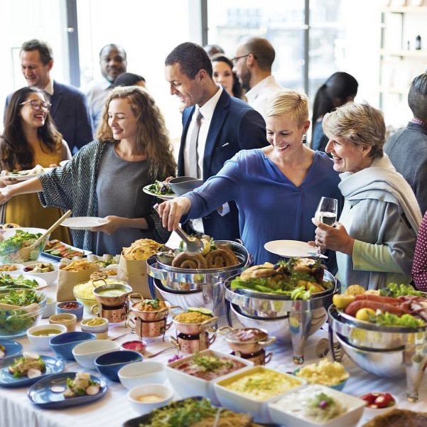 Diversity People Enjoy Buffet Party Concept